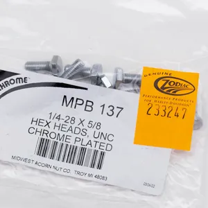 Midwest Acorn Nut Company CHROME PLATED HEX HEAD CAP SCREWS ASSORTMENT