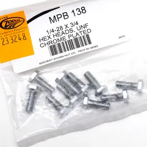 Midwest Acorn Nut Company CHROME PLATED HEX HEAD CAP SCREWS ASSORTMENT