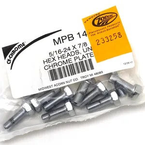 Midwest Acorn Nut Company CHROME PLATED HEX HEAD CAP SCREWS ASSORTMENT