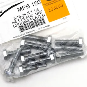 Midwest Acorn Nut Company CHROME PLATED HEX HEAD CAP SCREWS ASSORTMENT
