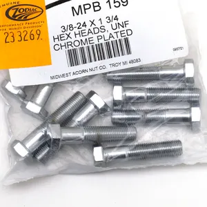 Midwest Acorn Nut Company CHROME PLATED HEX HEAD CAP SCREWS ASSORTMENT