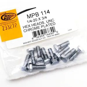Midwest Acorn Nut Company CHROME PLATED HEX HEAD CAP SCREWS ASSORTMENT