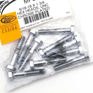 Midwest Acorn Nut Company CHROME PLATED HEX HEAD CAP SCREWS ASSORTMENT