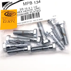 Midwest Acorn Nut Company CHROME PLATED HEX HEAD CAP SCREWS ASSORTMENT