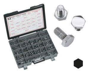 Midwest Acorn Nut Company CHROME PLATED HEX HEAD CAP SCREWS ASSORTMENT