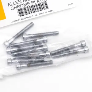 Midwest Acorn Nut Company CHROME PLATED ALLEN HEAD SCREWS ASSORTMENT
