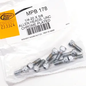 Midwest Acorn Nut Company CHROME PLATED ALLEN HEAD SCREWS ASSORTMENT KNURLED