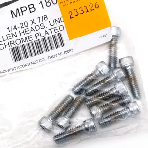 Midwest Acorn Nut Company CHROME PLATED ALLEN HEAD SCREWS ASSORTMENT KNURLED