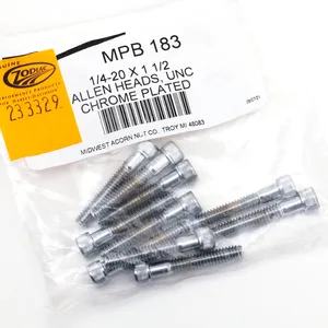 Midwest Acorn Nut Company CHROME PLATED ALLEN HEAD SCREWS ASSORTMENT KNURLED