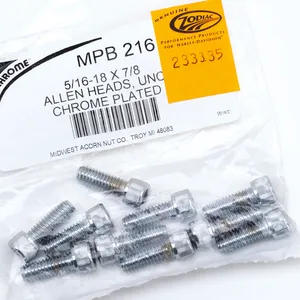 Midwest Acorn Nut Company CHROME PLATED ALLEN HEAD SCREWS ASSORTMENT KNURLED