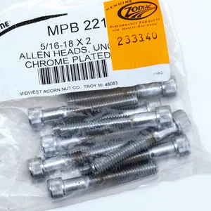 Midwest Acorn Nut Company CHROME PLATED ALLEN HEAD SCREWS ASSORTMENT KNURLED