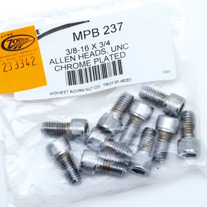 Midwest Acorn Nut Company CHROME PLATED ALLEN HEAD SCREWS ASSORTMENT KNURLED
