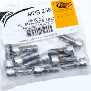 Midwest Acorn Nut Company CHROME PLATED ALLEN HEAD SCREWS ASSORTMENT KNURLED