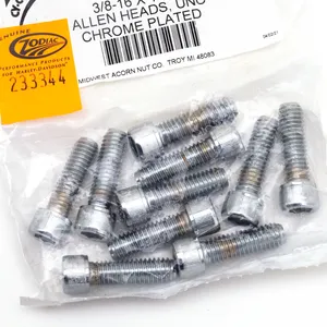 Midwest Acorn Nut Company CHROME PLATED ALLEN HEAD SCREWS ASSORTMENT KNURLED