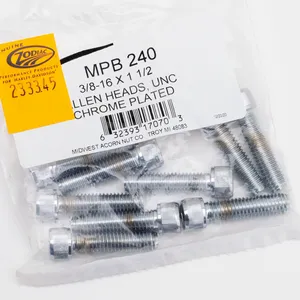 Midwest Acorn Nut Company CHROME PLATED ALLEN HEAD SCREWS ASSORTMENT KNURLED
