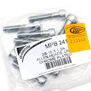 Midwest Acorn Nut Company CHROME PLATED ALLEN HEAD SCREWS ASSORTMENT KNURLED