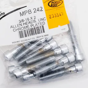 Midwest Acorn Nut Company CHROME PLATED ALLEN HEAD SCREWS ASSORTMENT KNURLED