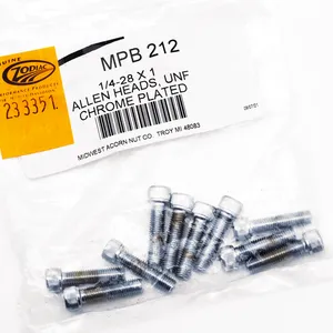 Midwest Acorn Nut Company CHROME PLATED ALLEN HEAD SCREWS ASSORTMENT KNURLED
