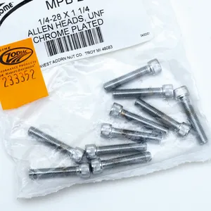 Midwest Acorn Nut Company CHROME PLATED ALLEN HEAD SCREWS ASSORTMENT KNURLED