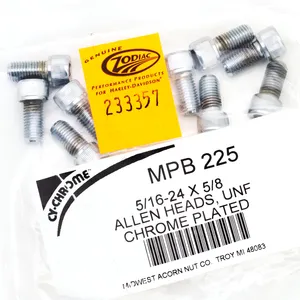 Midwest Acorn Nut Company CHROME PLATED ALLEN HEAD SCREWS ASSORTMENT KNURLED
