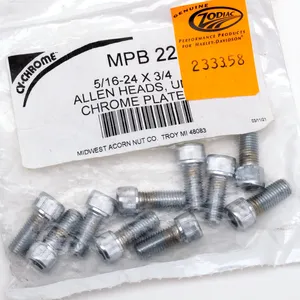 Midwest Acorn Nut Company CHROME PLATED ALLEN HEAD SCREWS ASSORTMENT KNURLED