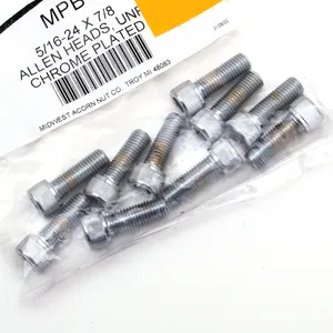 Midwest Acorn Nut Company CHROME PLATED ALLEN HEAD SCREWS ASSORTMENT KNURLED