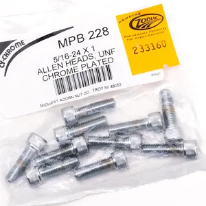 Midwest Acorn Nut Company CHROME PLATED ALLEN HEAD SCREWS ASSORTMENT KNURLED