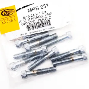 Midwest Acorn Nut Company CHROME PLATED ALLEN HEAD SCREWS ASSORTMENT KNURLED