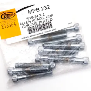 Midwest Acorn Nut Company CHROME PLATED ALLEN HEAD SCREWS ASSORTMENT KNURLED
