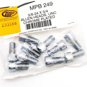 Midwest Acorn Nut Company CHROME PLATED ALLEN HEAD SCREWS ASSORTMENT KNURLED