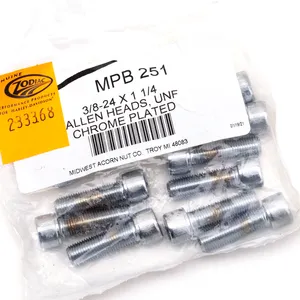 Midwest Acorn Nut Company CHROME PLATED ALLEN HEAD SCREWS ASSORTMENT KNURLED