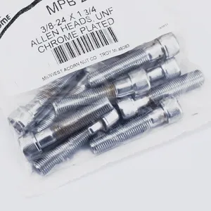 Midwest Acorn Nut Company CHROME PLATED ALLEN HEAD SCREWS ASSORTMENT KNURLED