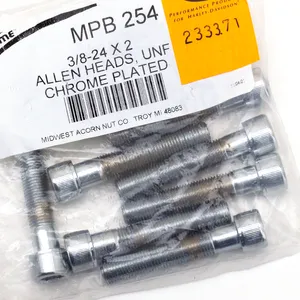 Midwest Acorn Nut Company CHROME PLATED ALLEN HEAD SCREWS ASSORTMENT KNURLED