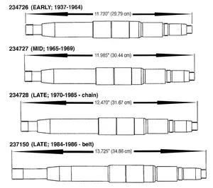 Andrews ANDREWS 4 SPEED TRANSMISSION MAIN SHAFTS