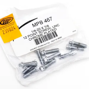 Midwest Acorn Nut Company CHROME PLATED 12 POINT BOLT ASSORTMENT TRAY