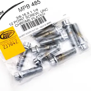 Midwest Acorn Nut Company CHROME PLATED 12 POINT BOLT ASSORTMENT TRAY