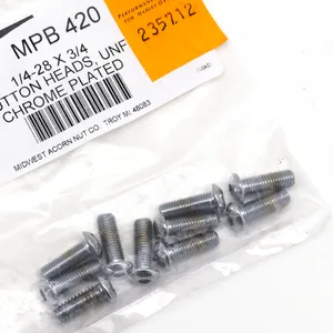 Midwest Acorn Nut Company CHROME PLATED BUTTON HEAD ALLEN SCREWS ASSORTMENT
