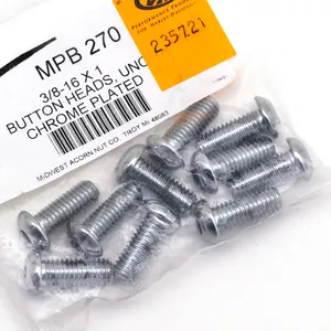 Midwest Acorn Nut Company CHROME PLATED BUTTON HEAD ALLEN SCREWS ASSORTMENT