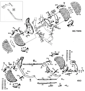 Samwel Supplies FOOTBOARD PARTS FOR EARLY BIG TWIN & 45CI