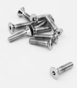 Midwest Acorn Nut Company CHROME PLATED COUNTER SUNK FLAT HEAD SOCKET SCREWS