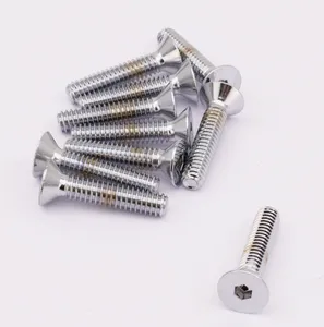Midwest Acorn Nut Company CHROME PLATED COUNTER SUNK FLAT HEAD SOCKET SCREWS