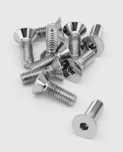 Midwest Acorn Nut Company CHROME PLATED COUNTER SUNK FLAT HEAD SOCKET SCREWS