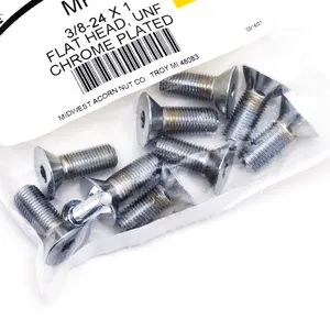 Midwest Acorn Nut Company CHROME PLATED COUNTER SUNK FLAT HEAD SOCKET SCREWS