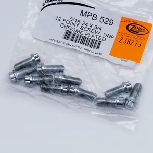 Midwest Acorn Nut Company CHROME PLATED 12 POINT BOLT ASSORTMENT TRAY