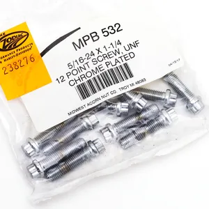 Midwest Acorn Nut Company CHROME PLATED 12 POINT BOLT ASSORTMENT TRAY