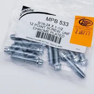 Midwest Acorn Nut Company CHROME PLATED 12 POINT BOLT ASSORTMENT TRAY