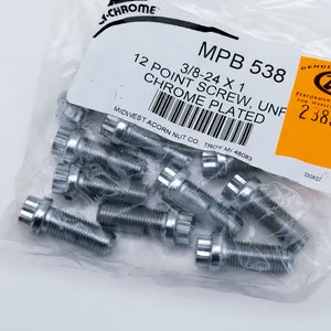 Midwest Acorn Nut Company CHROME PLATED 12 POINT BOLT ASSORTMENT TRAY