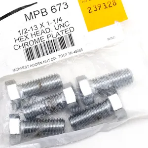 Midwest Acorn Nut Company CHROME PLATED UNC HEX HEAD CAP SCREWS ASSORTMENT