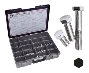Midwest Acorn Nut Company CHROME PLATED UNC HEX HEAD CAP SCREWS ASSORTMENT