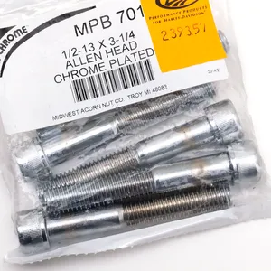 Midwest Acorn Nut Company CHROME PLATED 1/2'' UNC ALLEN HEAD SCREW ASSORTMENT